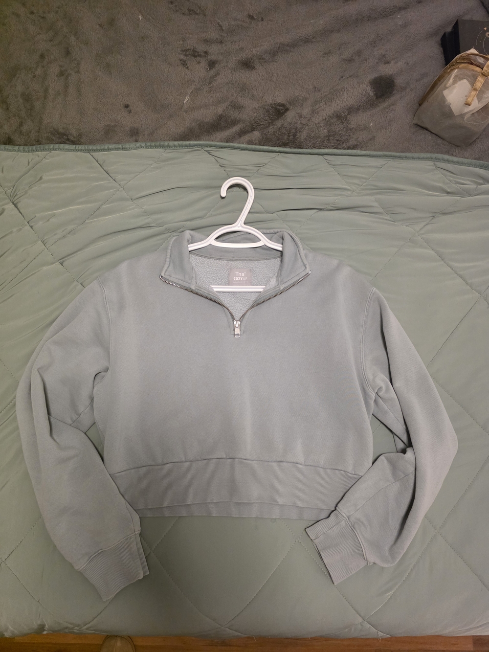 TNA Fleece Cropped 1/4 Zip Sweatshirt | Size Small - Picture 2 of 9